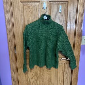 Aerie Forest Green Turtleneck Sweater